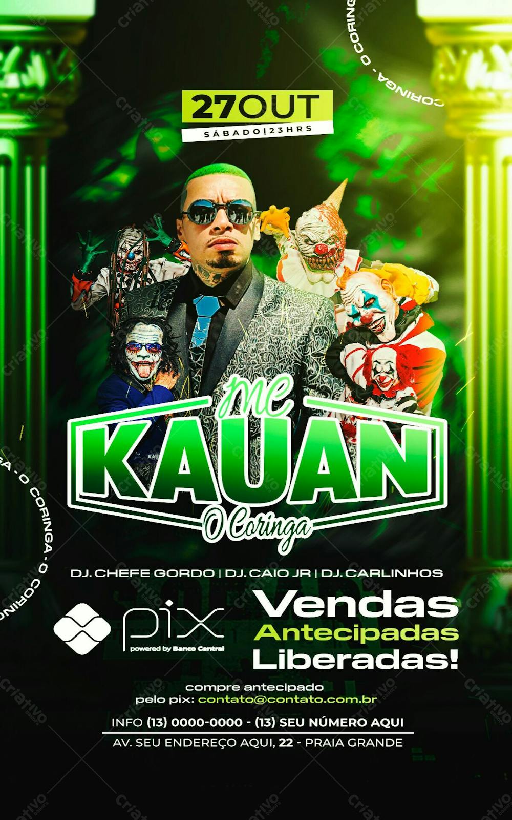 Flyer Baile Funk Mc Kauan O Coringa Story