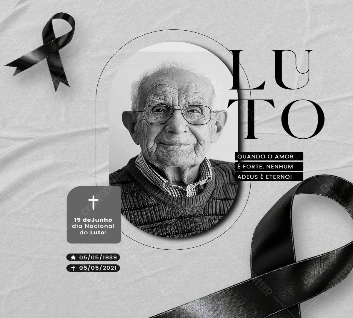 Flyer Dia do Luto Nacional PSD Editável