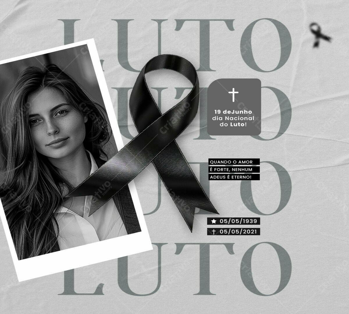 Post para Dia Nacional do Luto PSD Editável