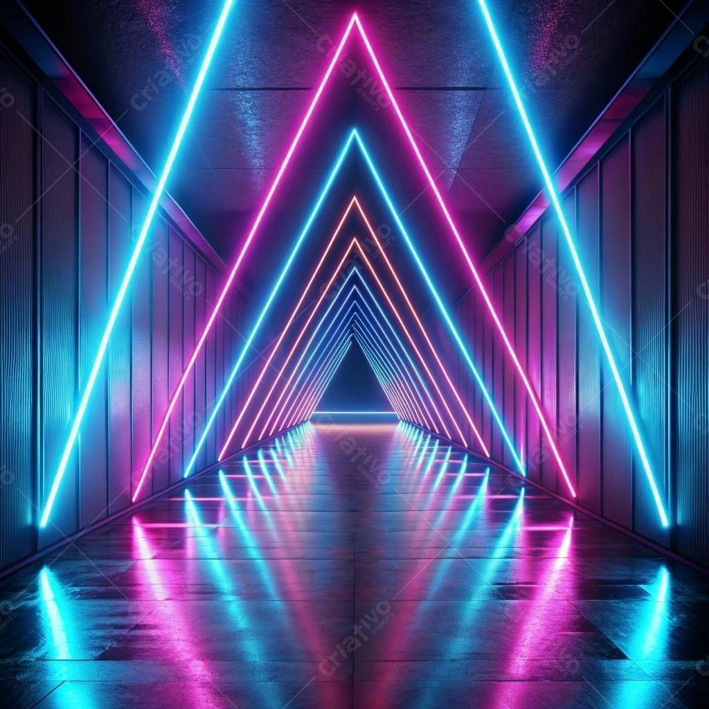 Corredor Neon Rosa e Azul