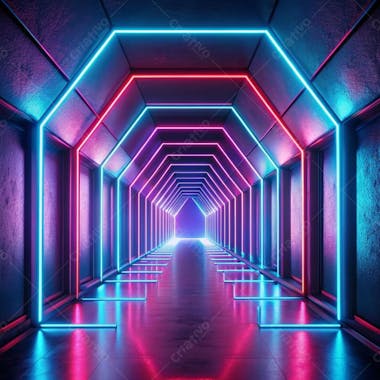 Corredor com luz neon plano de fundo background