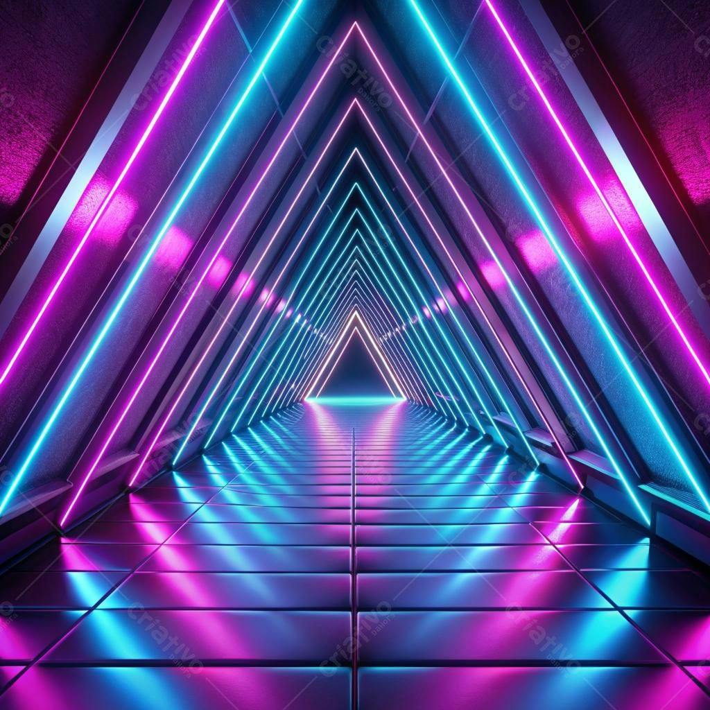 Túnel Neon Rosa e Azul