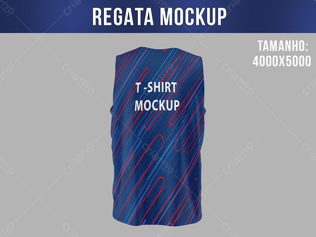 Mockup Regata Esportiva: Azul Marinho e Vermelho
