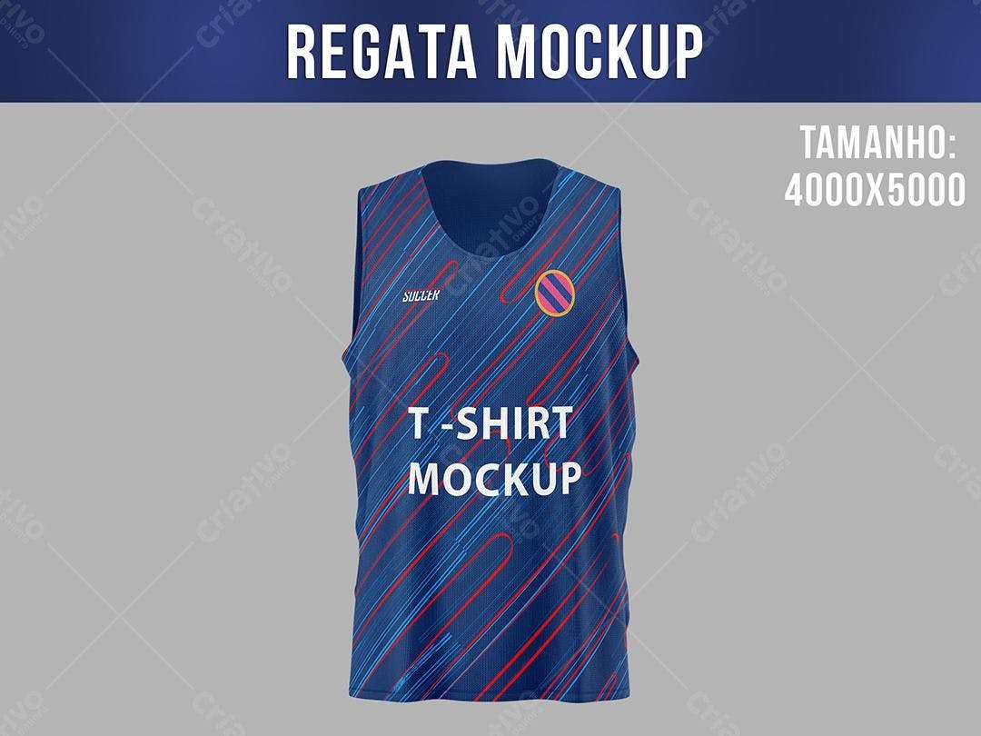 Mockup de Regata Esportiva Azul com Design Moderno