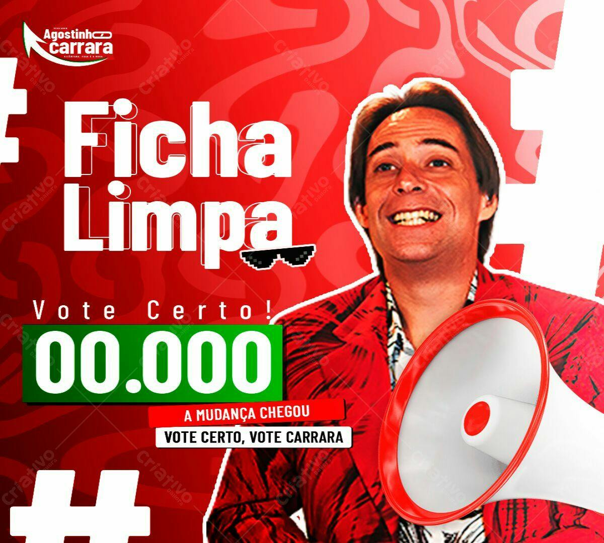 Flyer Eleições Agustinho Carrara PSD Editável