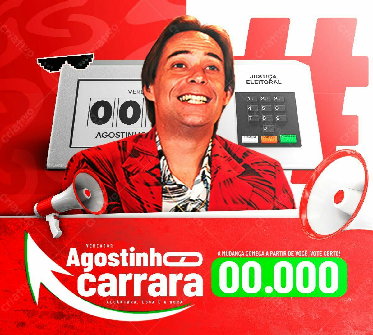Flyer Eleições para Vereador Agostinho Carrara PSD Editável