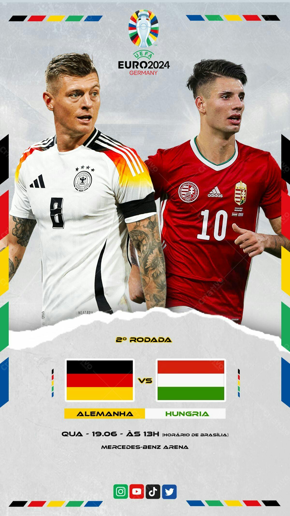 Flyer Alemanha x Hungria Euro2024 PSD Editável
