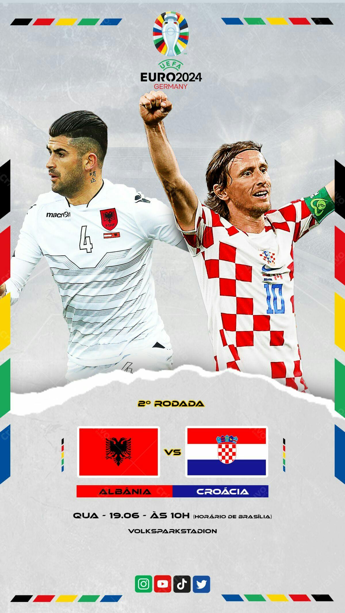 Flyer EURO2024 Albânia x Croácia PSD Editável