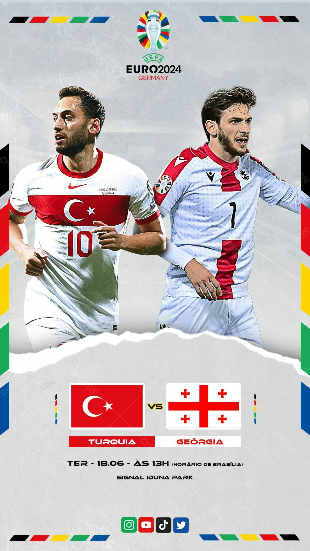 Flyer Turquia x Geórgia PSD Editável