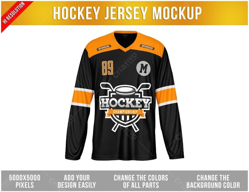 Camiseta de hockey psd editavel mockup