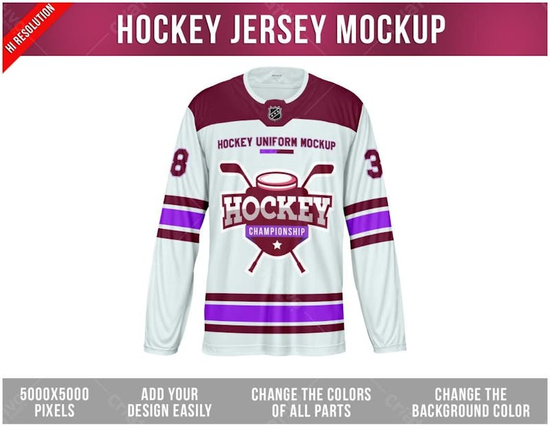 Camiseta de hockey psd editavel mockup
