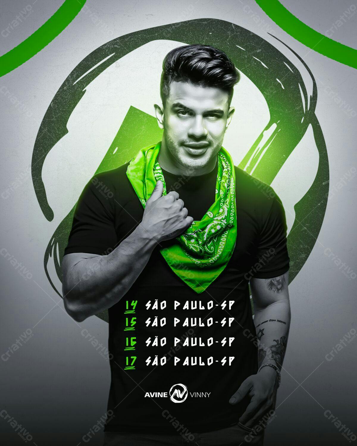 Flyer para Show Avine Vinny em SP PSD Editável