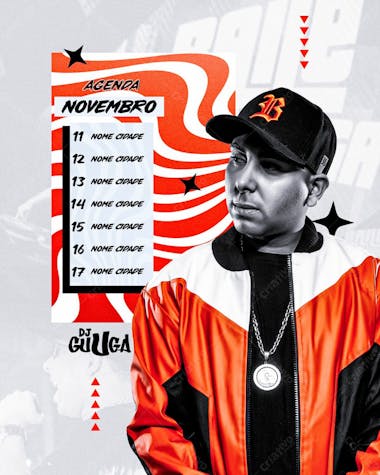 Flyer agenda de shows dj guuga