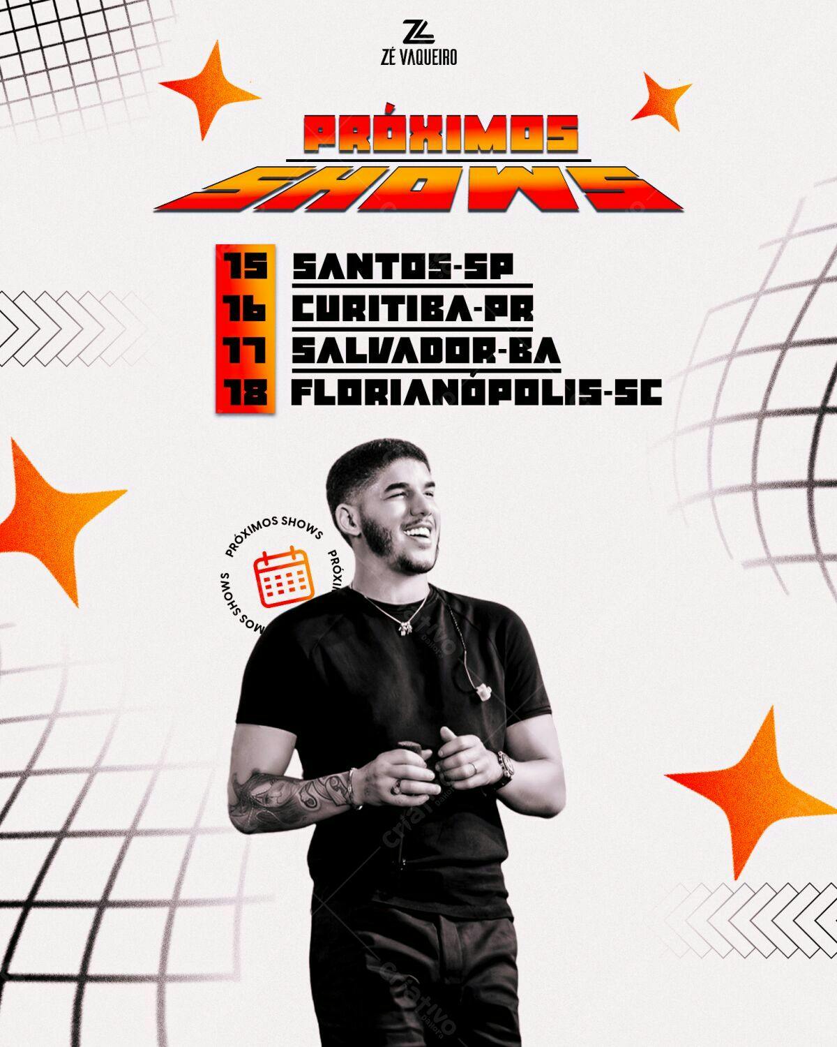 Flyer Zé Vaqueiro Shows PSD Editável