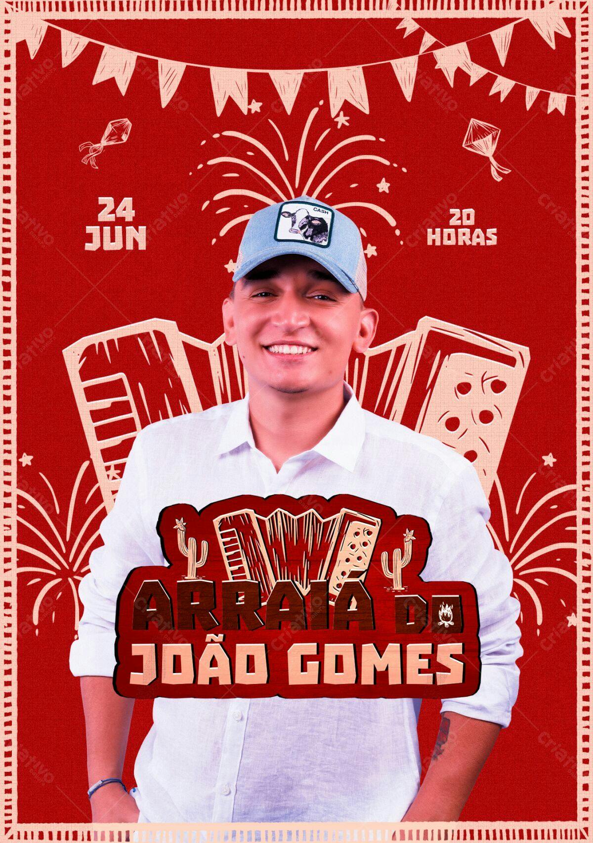 Flyer Arraia do João Gomes PSD Editável