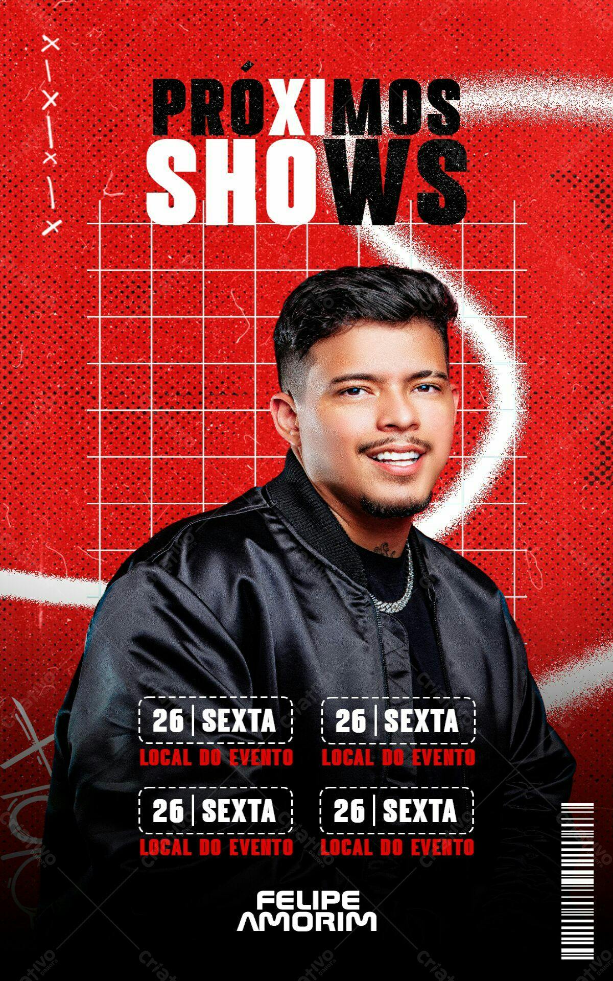 Flyer Show Felipe Amorim PSD Editável