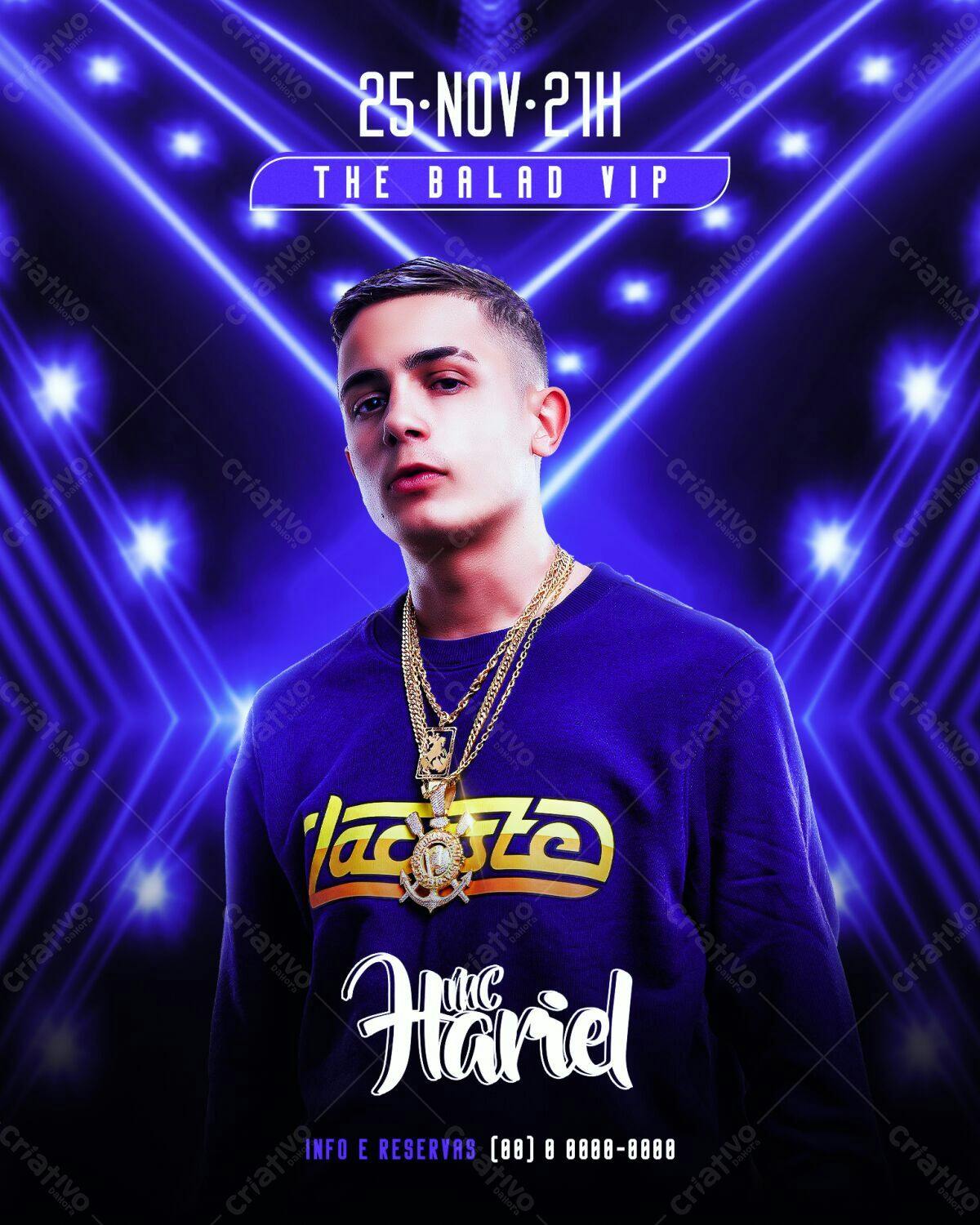 Flyer para Festa VIP com MC Hariel PSD Editável
