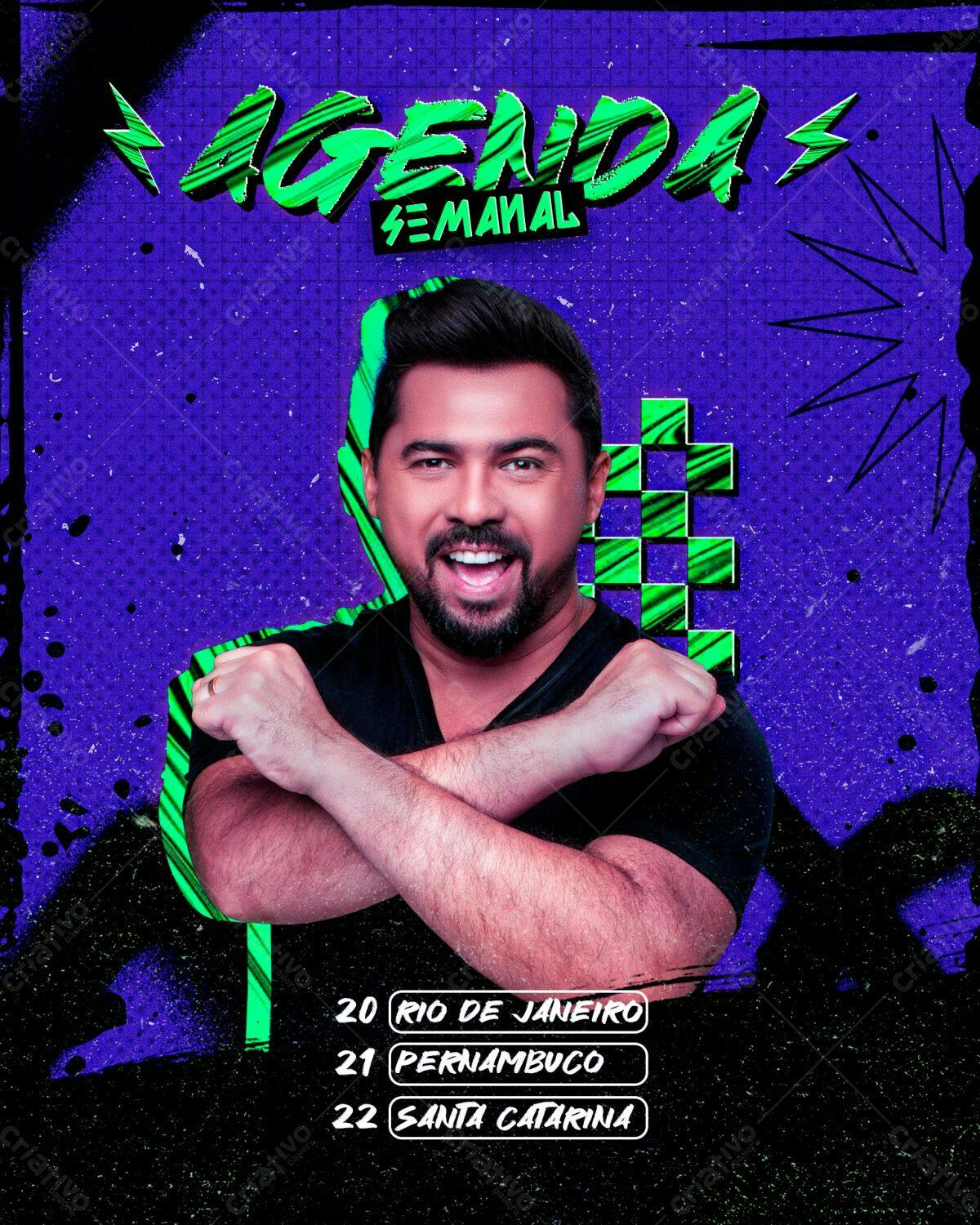 Flyer Agenda Semanal PSD Editável