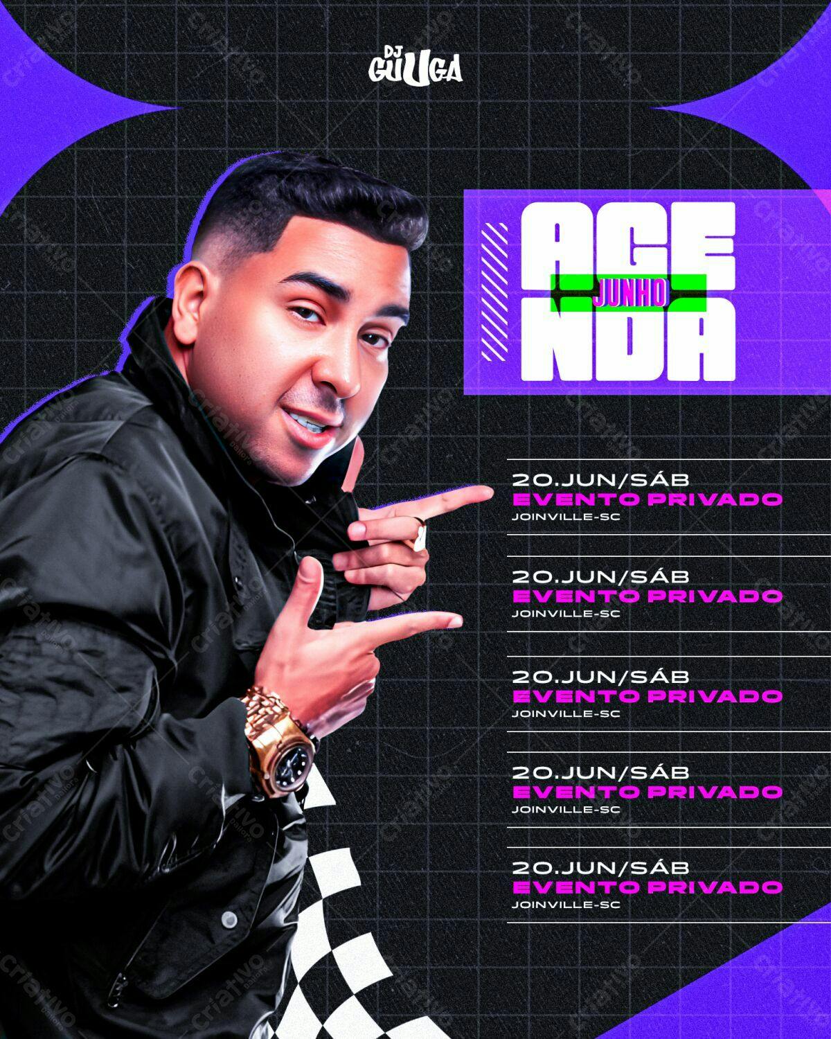 Flyer para Evento Privado DJ Giluga PSD Editável