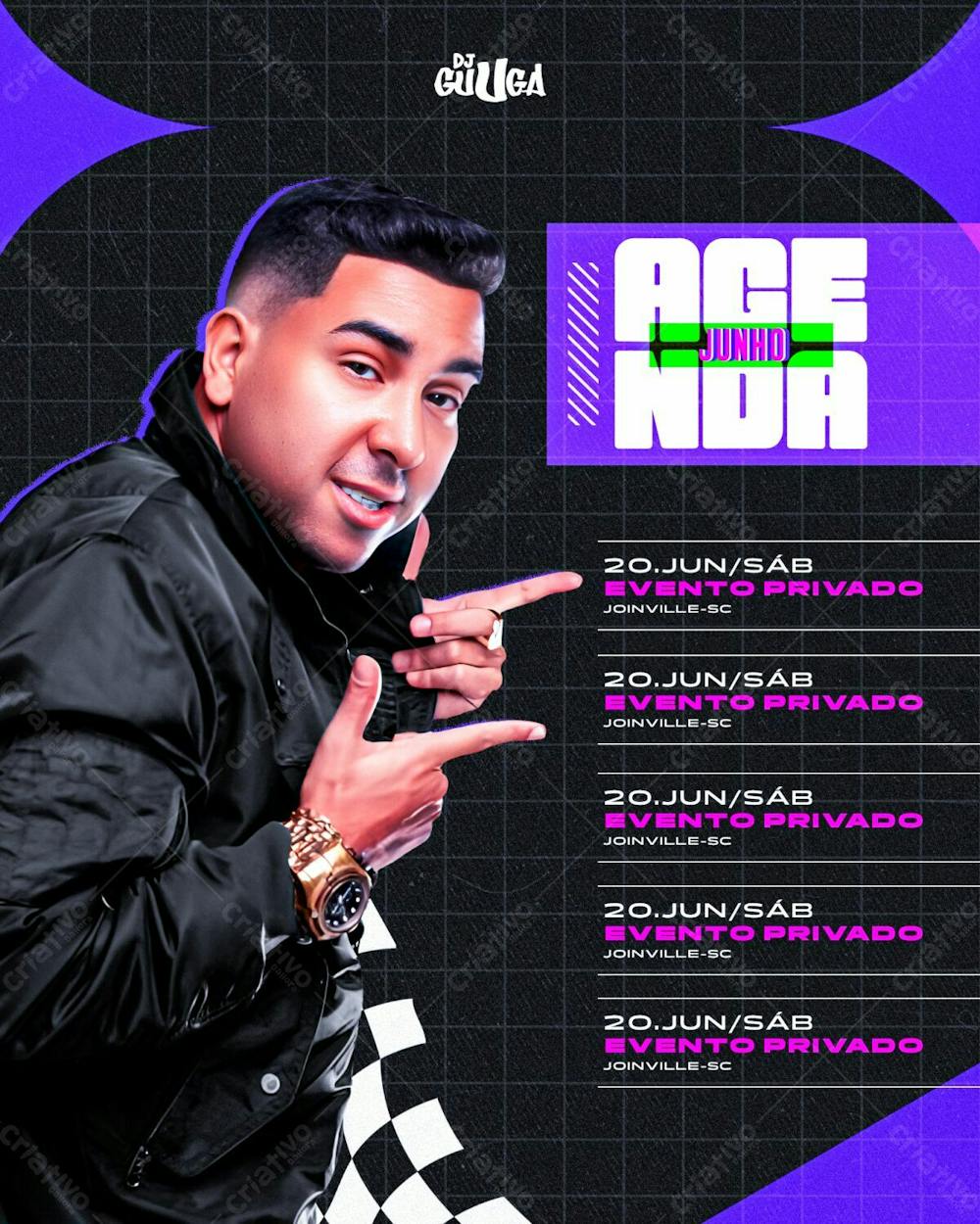 Flyer Artista Agenda Dj Guuga