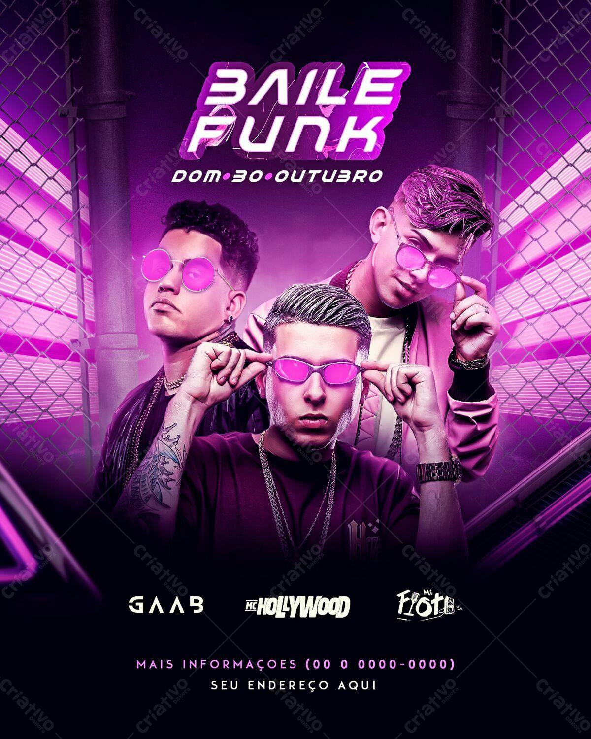 Flyer Baile Funk PSD Editável