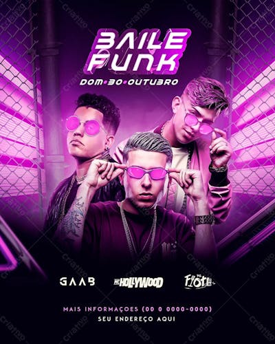 Flyer Evento Baile Funk