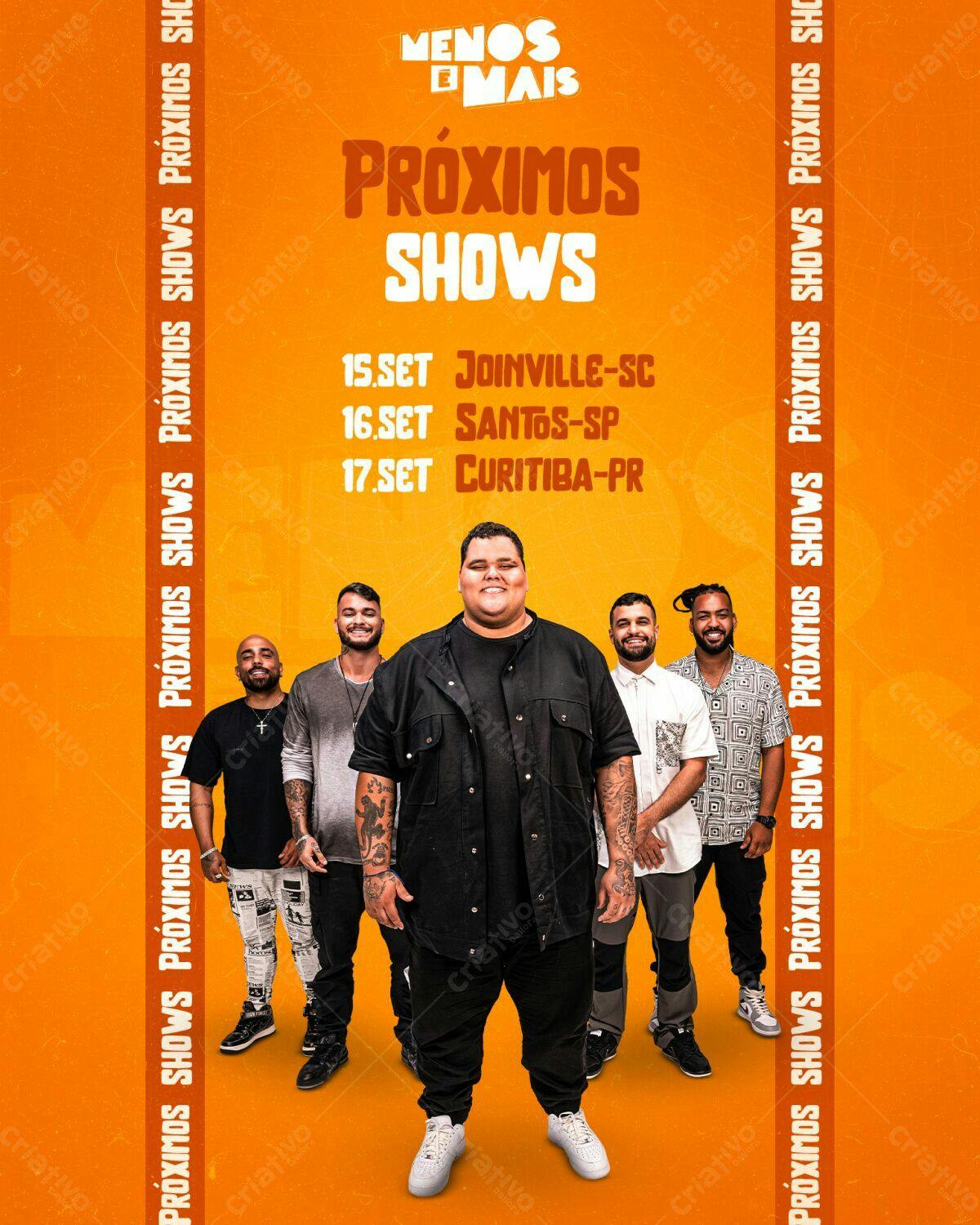 Flyer para Shows da Música Menos é Mais PSD Editável