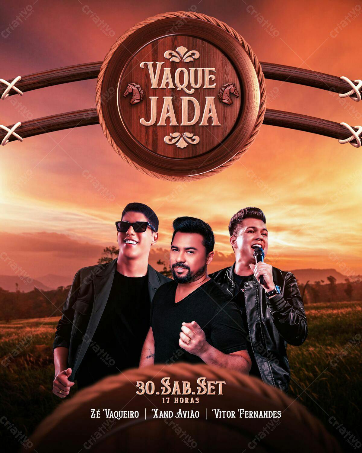 Flyer para Show Sertanejo Vaquejada PSD Editável