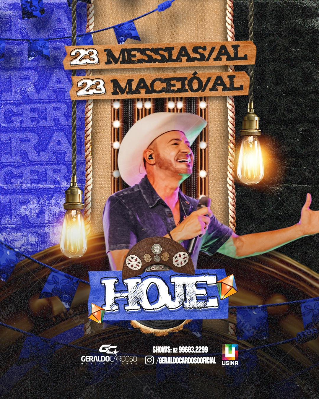 Flyer Show Geraldo Cardoso em Messias e Maceió PSD Editável