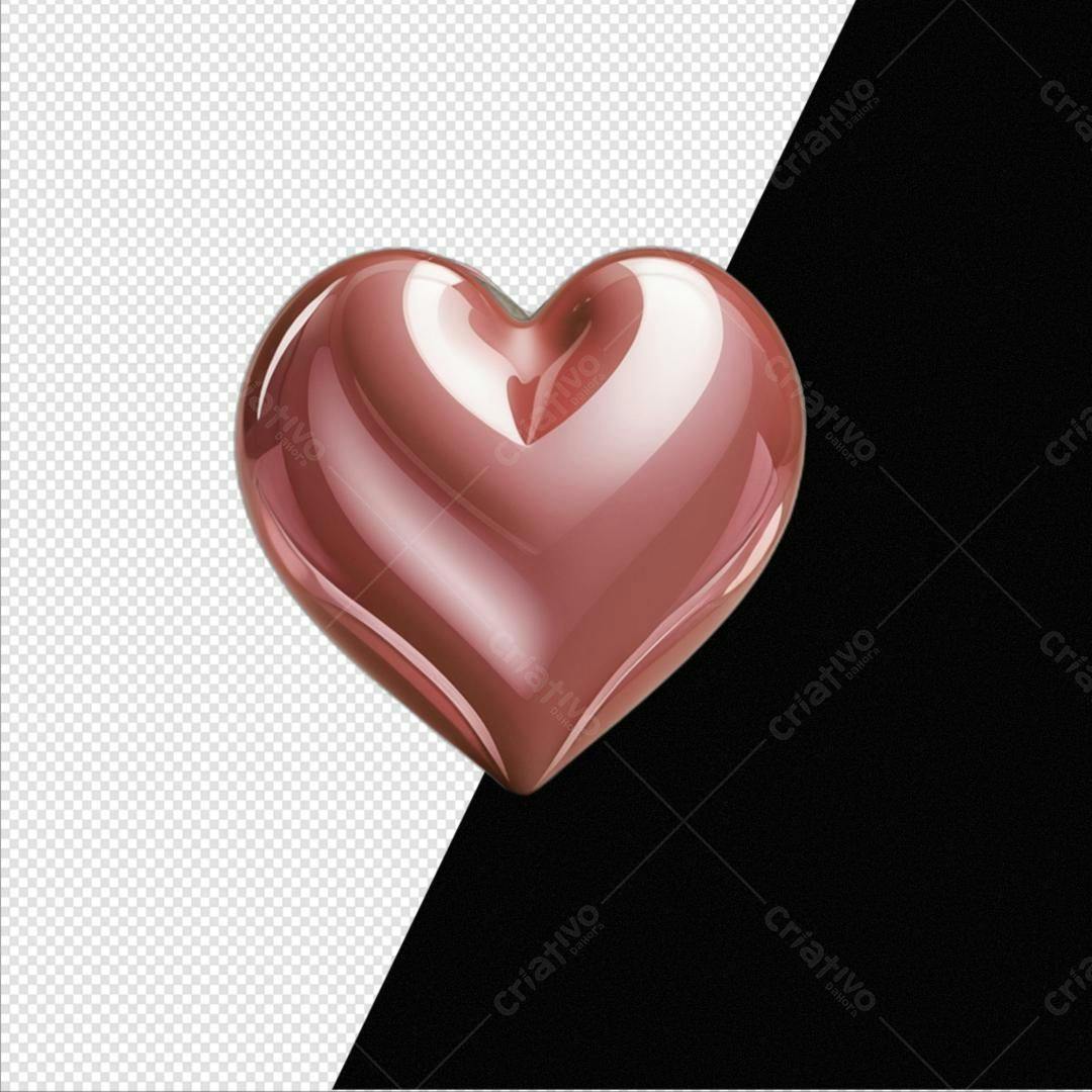 Icone Dia dos Namorados Coração Rosa PNG com fundo transparente