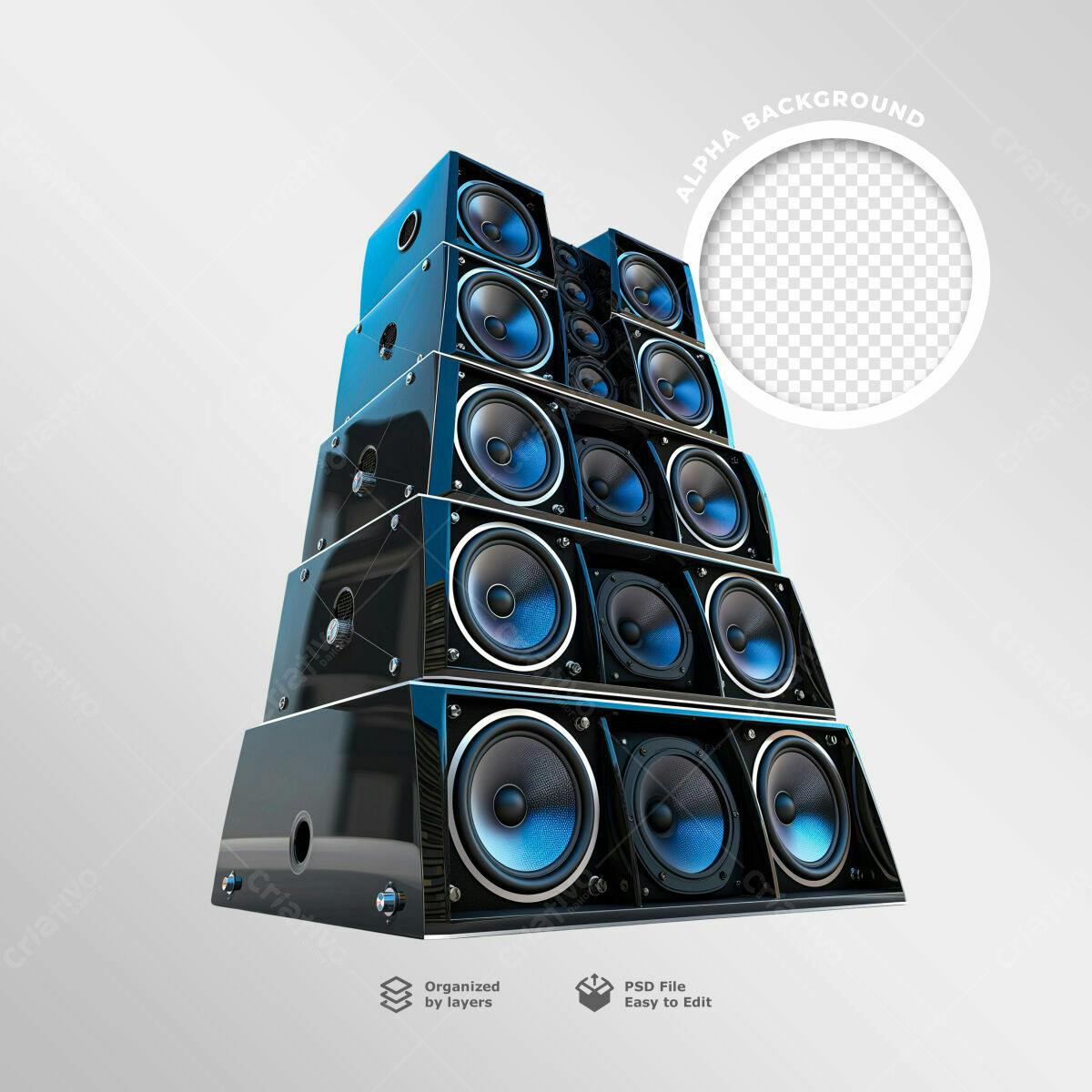 Mockup de Som Profissional para Festa PSD Editável