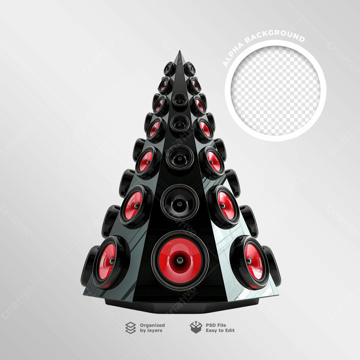 Mockup Áudio Torre de Caixas PSD Editável