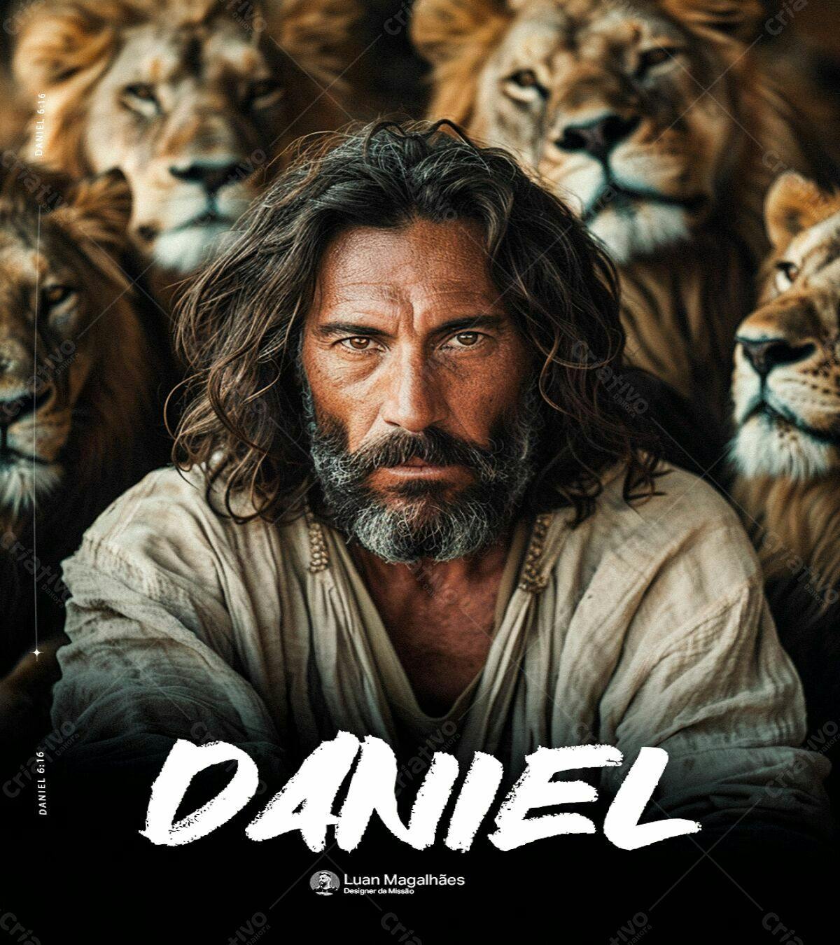 Poster Daniel e os Leões PSD Editável
