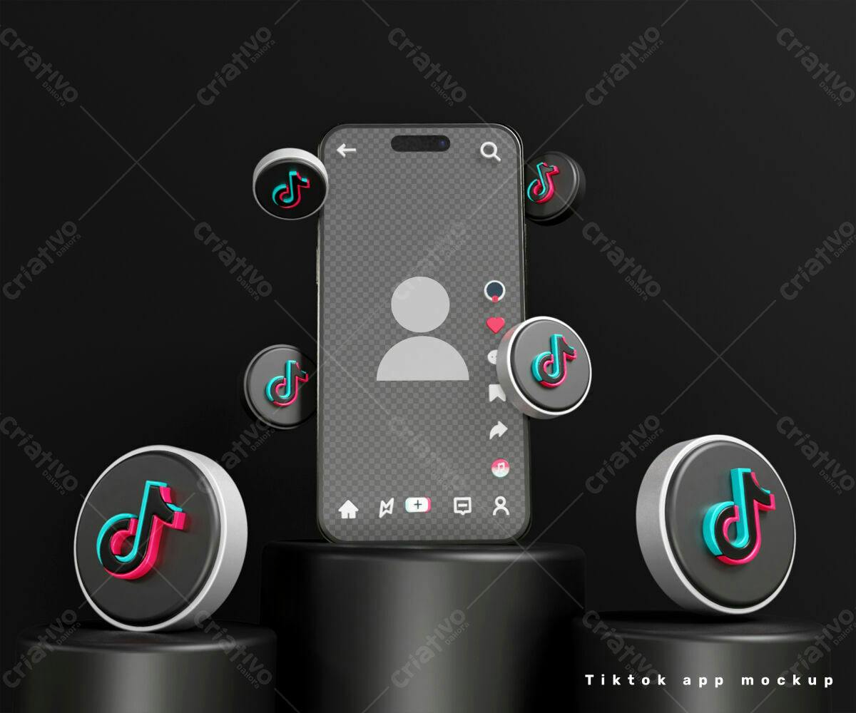 Mockup para Aplicativo TikTok PSD Editável