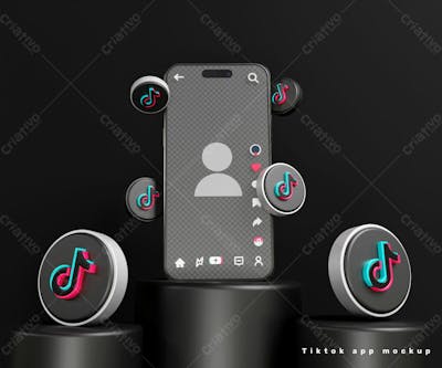 Ícone E Maquete Do Aplicativo Tik Tok