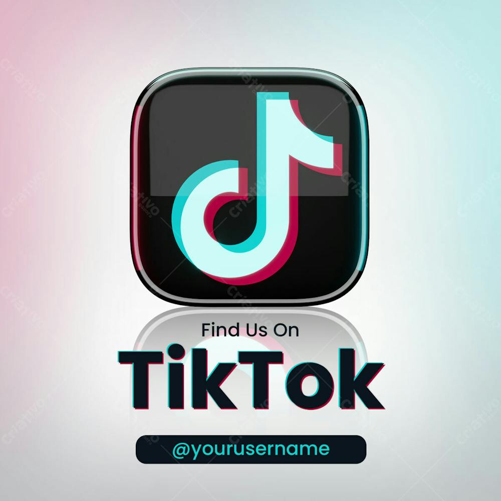 Ícone E Maquete Do Aplicativo Tik Tok