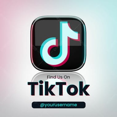 ícone e maquete do aplicativo tik tok