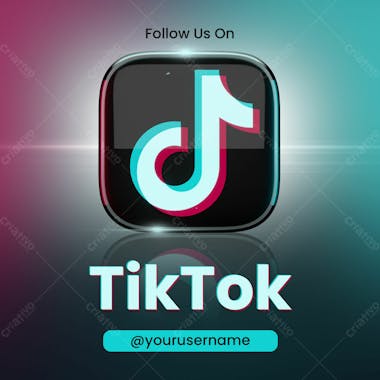 ícone e maquete do aplicativo tik tok