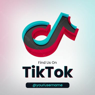 ícone e maquete do aplicativo tik tok