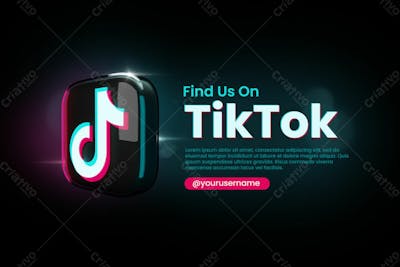 Ícone E Maquete Do Aplicativo Tik Tok