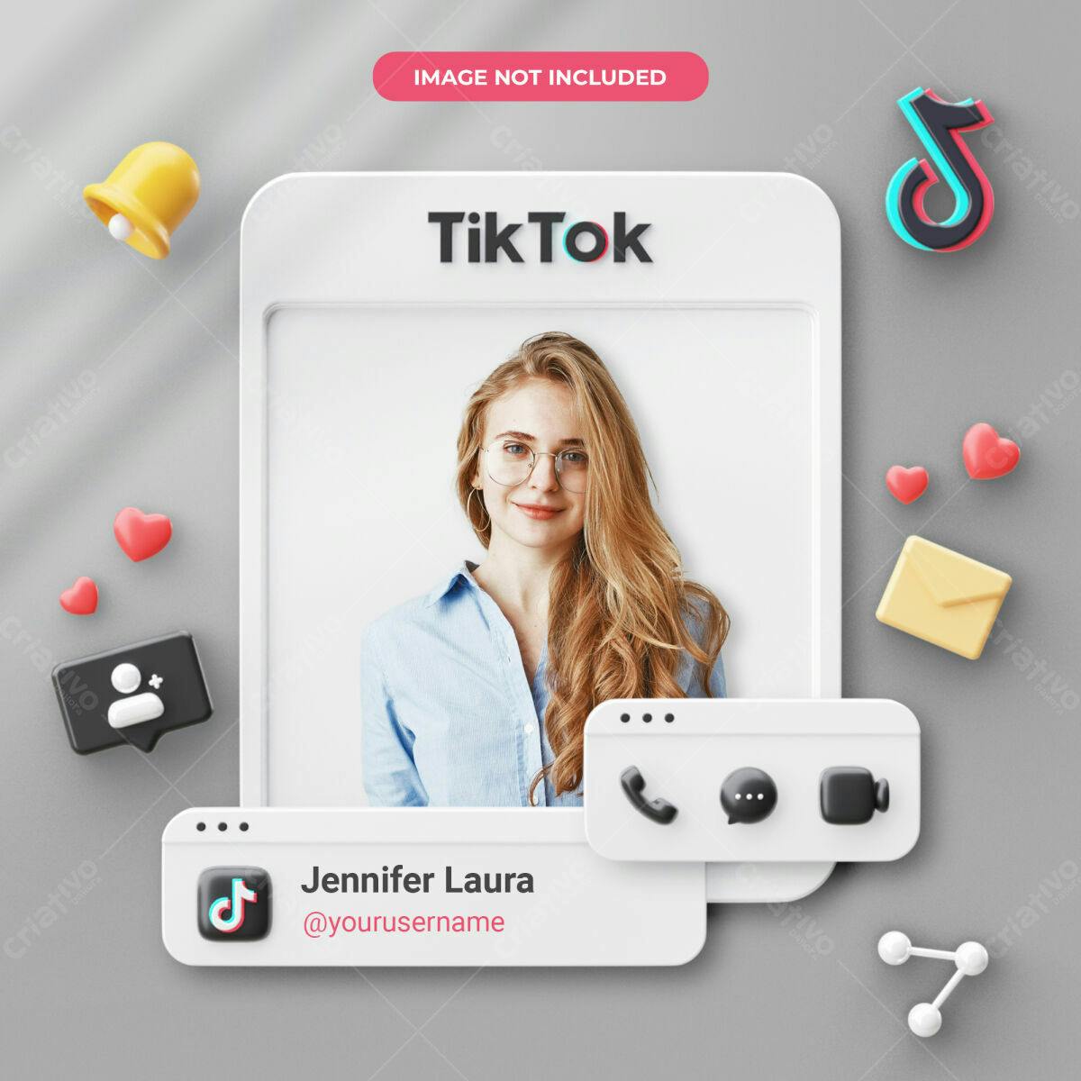 Modelo de Perfil TikTok PSD Editável