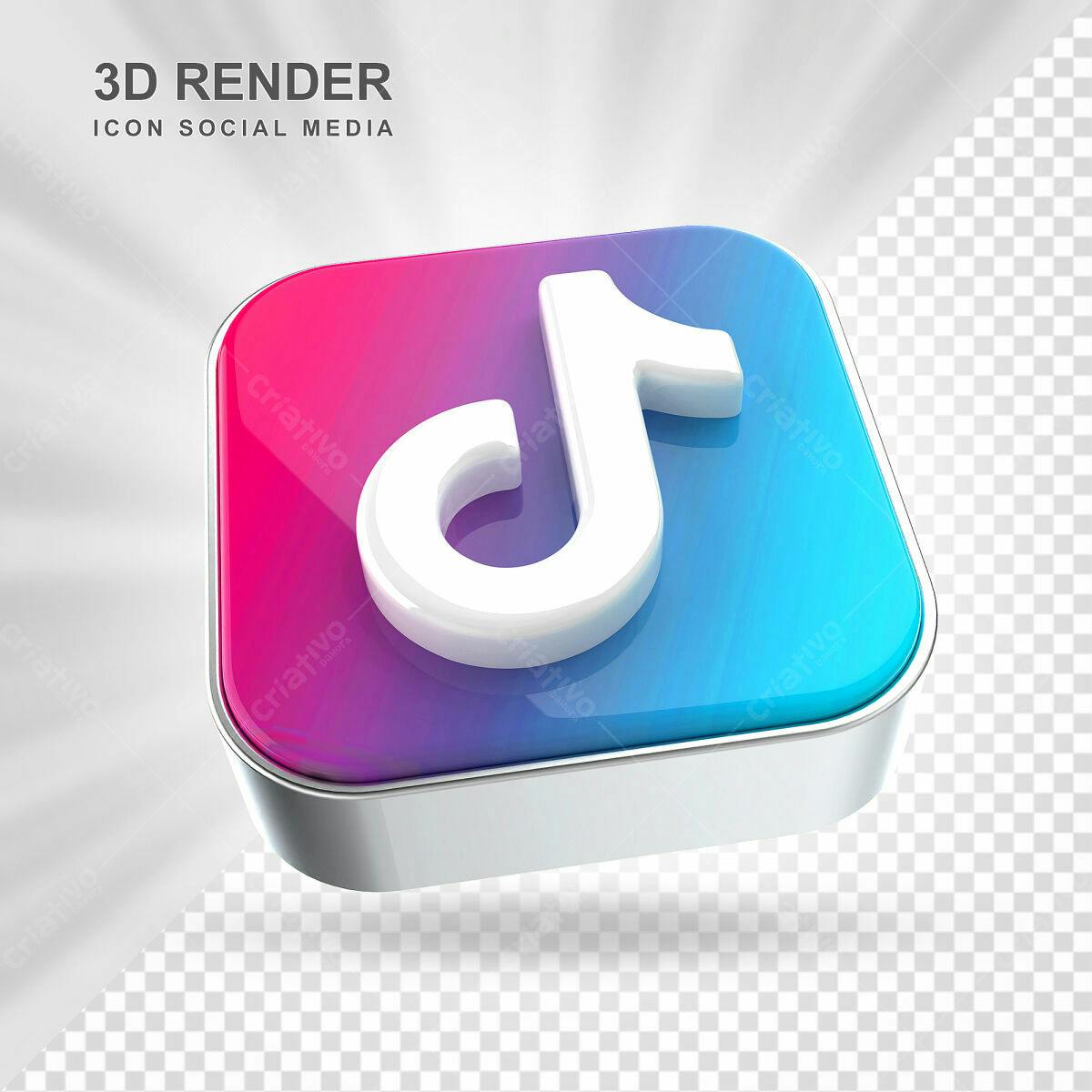 Ícone TikTok 3D PSD Editável