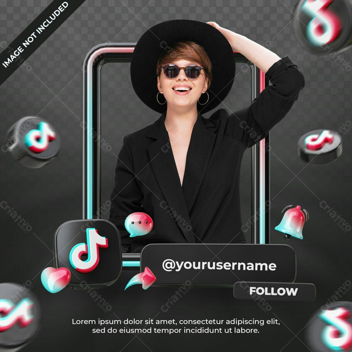 Banner TikTok para Redes Sociais PSD Editável