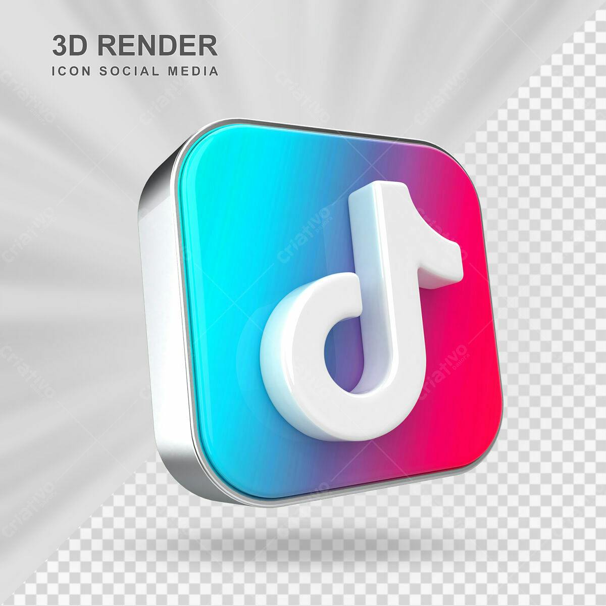 Ícone TikTok 3D PSD Editável