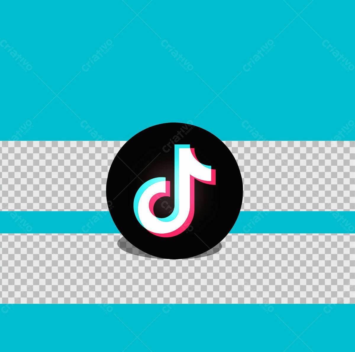 Ícone TikTok para Redes Sociais PSD Editável