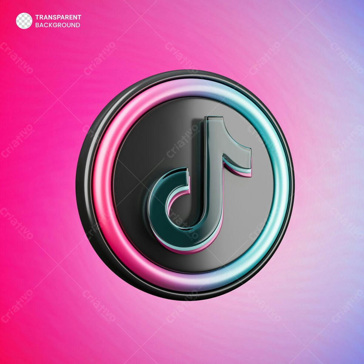Ícone TikTok 3D PSD Editável