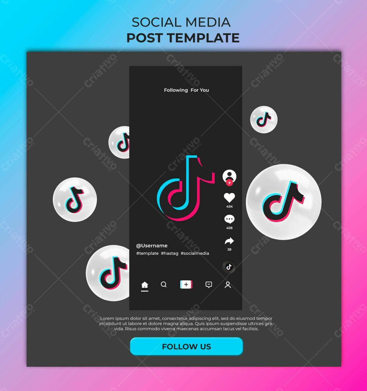 Post para TikTok PSD Editável