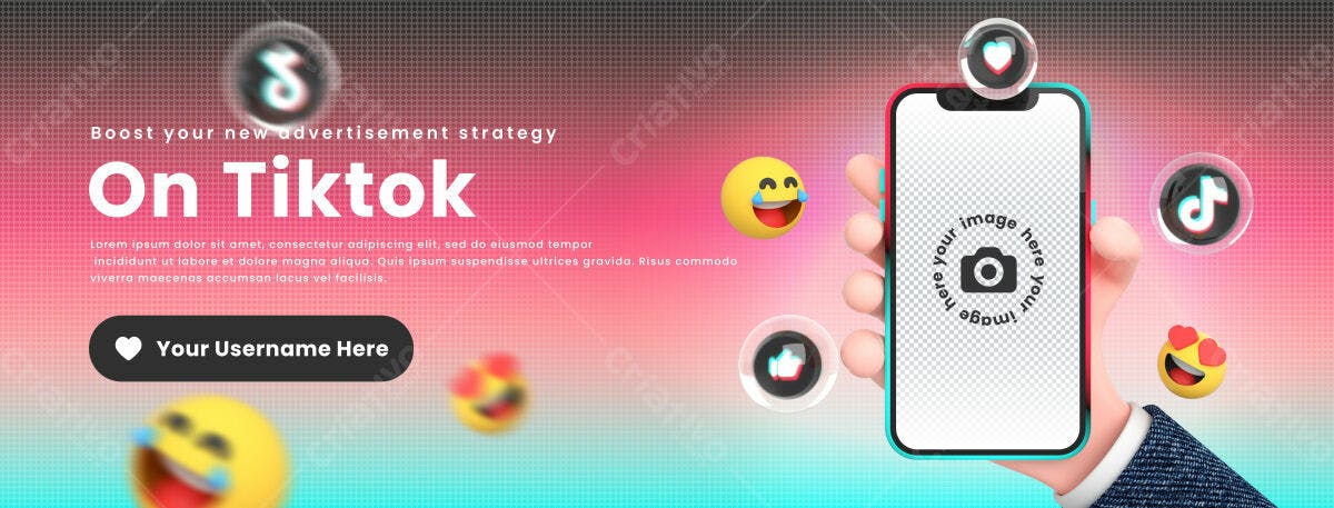 Banner TikTok PSD Editável para Anúncios