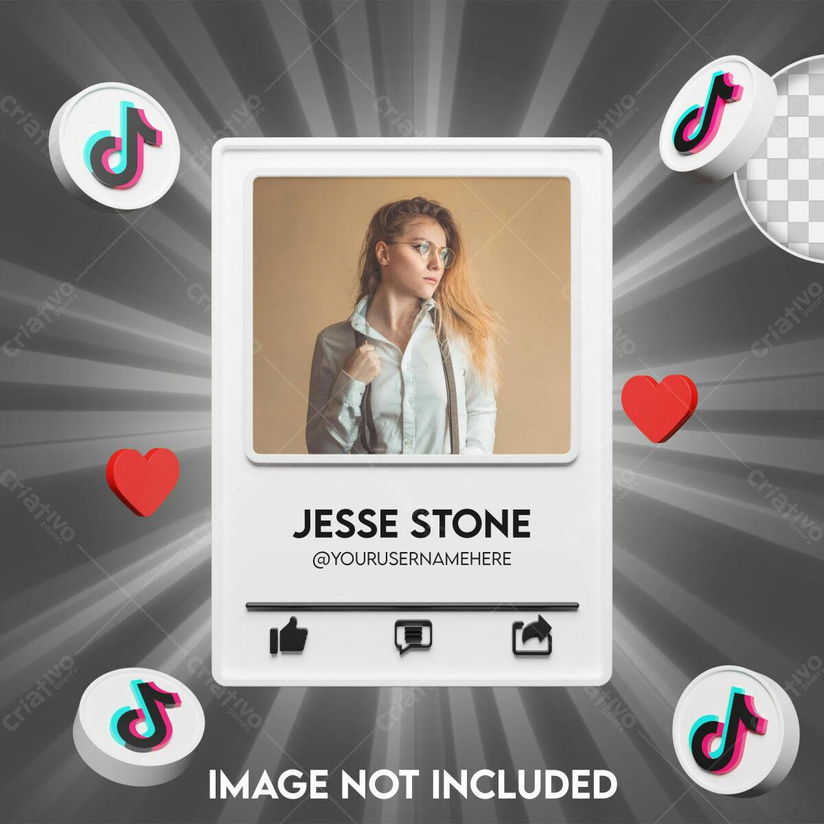 Moldura TikTok para Biografia PSD Editável