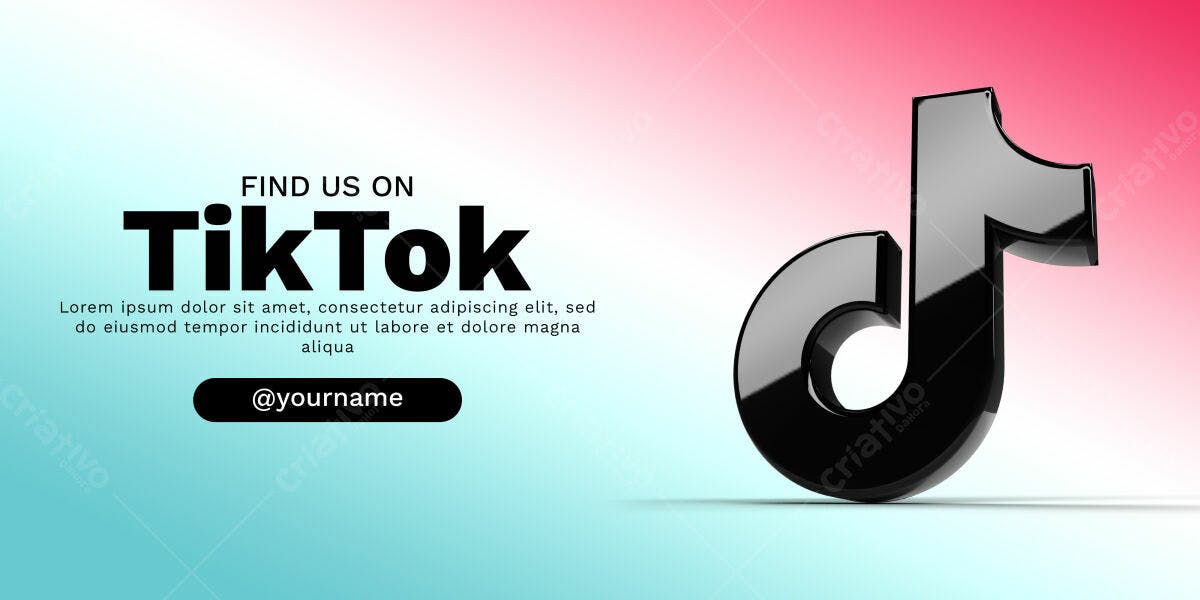 Banner TikTok PSD Editável para Redes Sociais